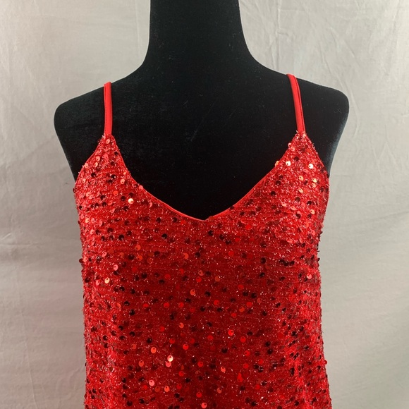 Red Sequin Cami Dress - Picture 8 of 10